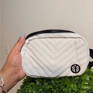 Stylish Cream Quilted Crossbody Bag